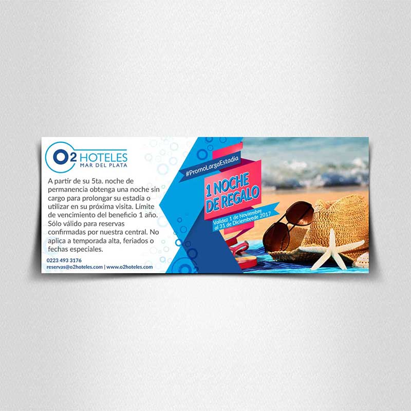 Flyer promocional para O2 Hoteles  Mar del Plata