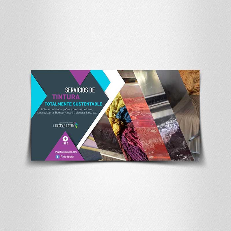 Flyer promocional para Tintorea Natur | colorantes&teñidos